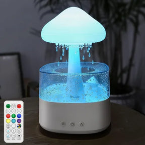 Umidificador Difusor De Aroma De design Nuvem e Chuva 7 Cores Luz Noturna Doméstica.
