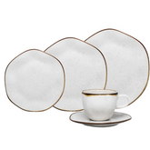 Kit com 54 Peças Aparelho de Jantar em Porcelana de Luxo