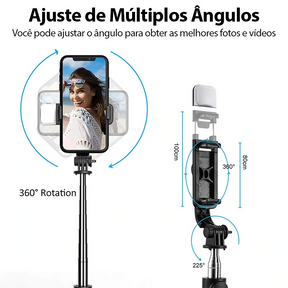 Selfiegram- Luz Integrada Tripé Multifunções 4 em 1